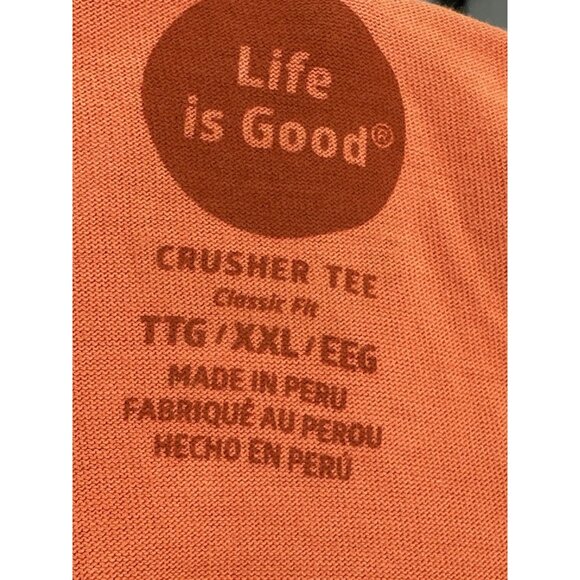 Life is Good Crusher Tee Halloween Life Was Good Orange Headstone RIP XXL - Picture 8 of 8